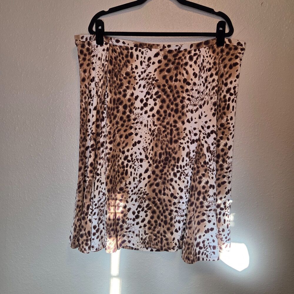 Leopard Print Skirt - Y2K Animal Print Elastic Waist Skirt